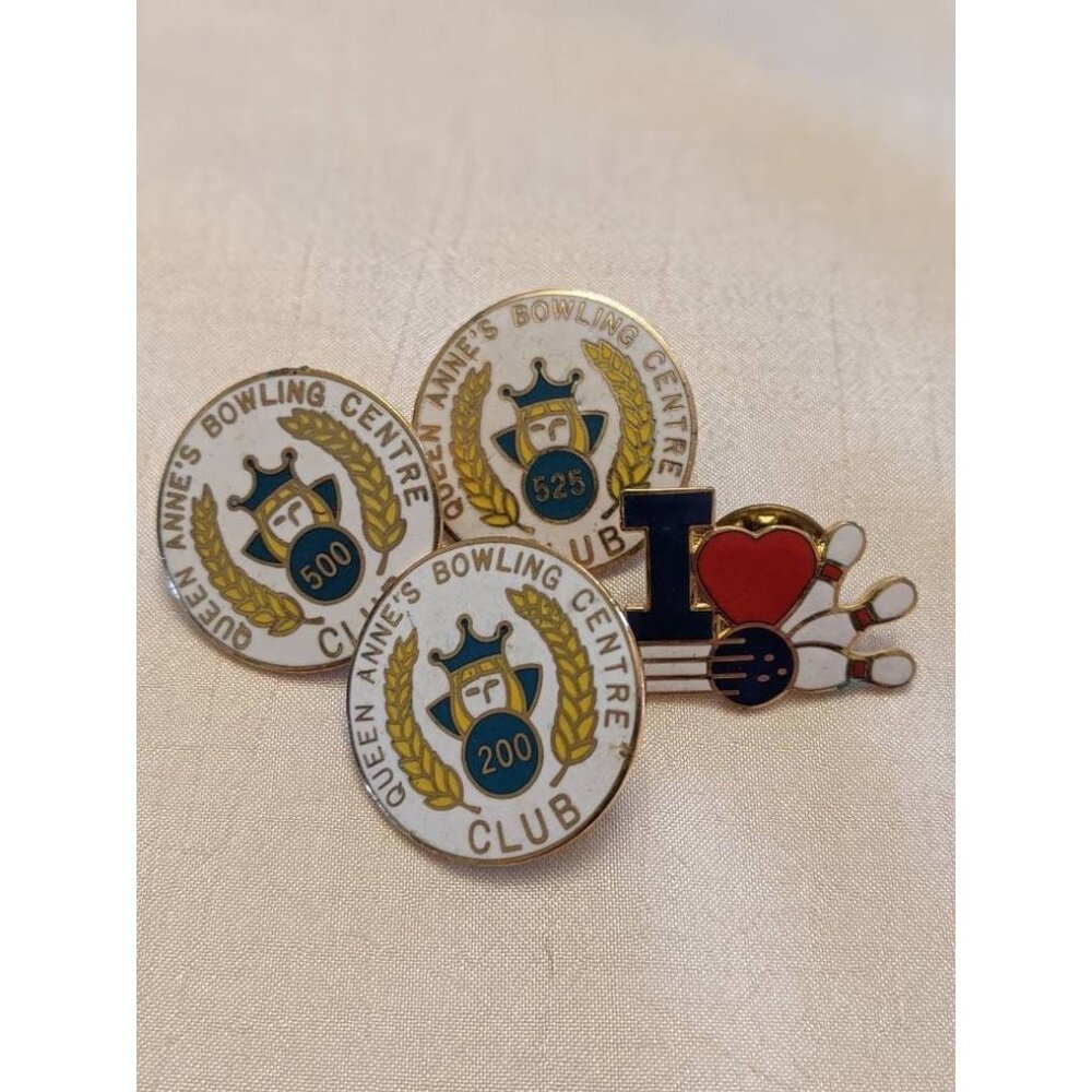 Set of Collectible Bowling Club Memorabilia Pins | Bowling Club Members Club Pin